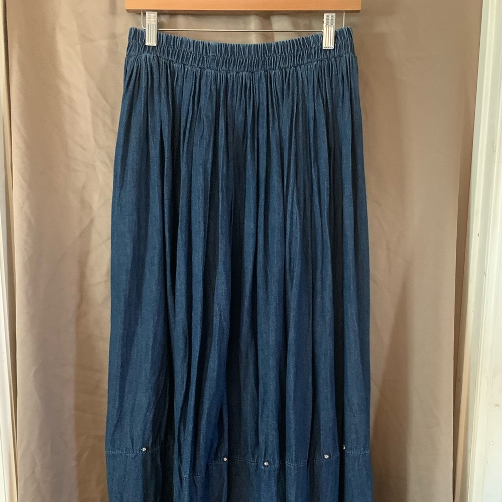 Long Blue Jean western style skirt